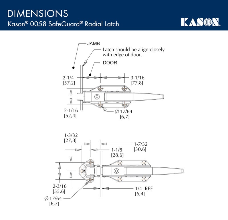 Kason 0058 Safeguard Radial Latch, Light Spring, 10058L05021 - Image 5